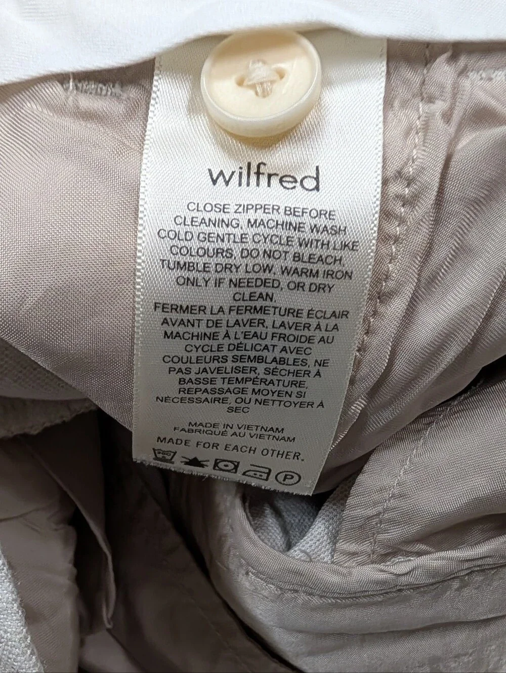 Wilfred Pants Womens 2 Beige Natural Effortless Cropped Cruise Linen Trouser
